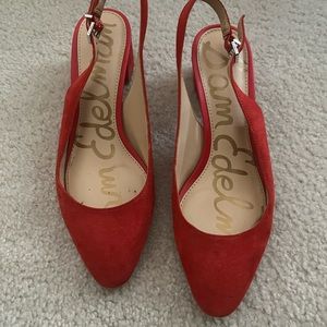 Sam Edelman Red, sling back low heel